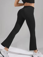 Women's clothing elegant temperament high waist bell bottoms, fashion sports style, breathable materials, bodybuilders must