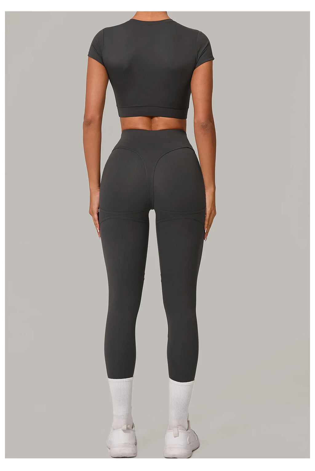 2PCS Yoga Set Gym Clothes Seamless Sportswear Yoga Suits Women Fitness Tracksuits Sports Short Sleeves Gym Leggings Sports Suits