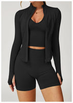 New Women Seamless Zipper Jacket Yoga Long Sleeved Gym Top Yoga Push Up Jacket Fitness Running Workout Sport Coat Women's Shirts