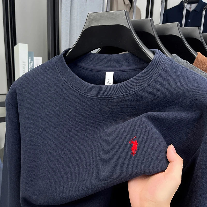 Luxury brand long sleeve T-shirt men's autumn Paul trendy exquisite pony embroidery pullover loose casual round neck sweatshirt