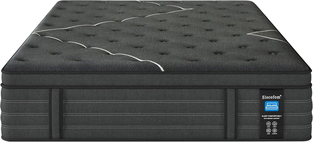 Ultra Firm Twin Mattress, 14 Inch Extra Firm Twin Size(Upgraded Enhanced) Plush Hybrid Mattress, Extra Lumbar Support,Customized