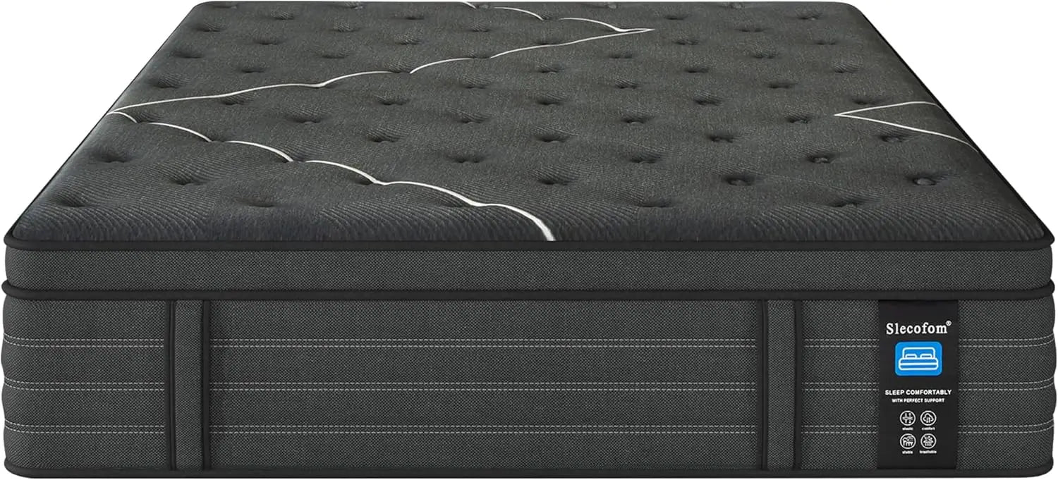 Ultra Firm Twin Mattress, 14 Inch Extra Firm Twin Size(Upgraded Enhanced) Plush Hybrid Mattress, Extra Lumbar Support,Customized