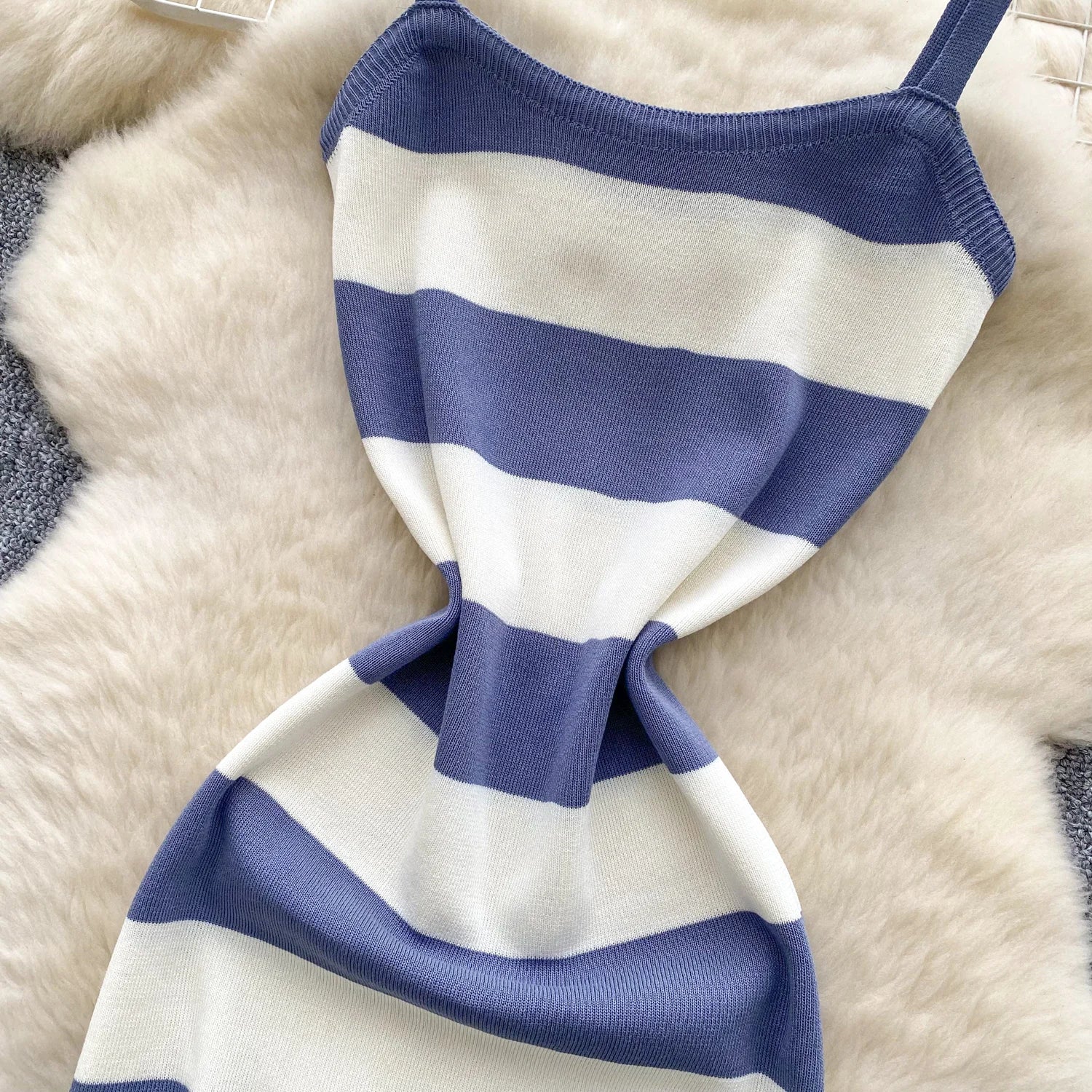 2025 & 2026 Lady New Stripes Ins Fashion Sexy Package Hips Bodycon Dress  Summer Knitted Spaghetti Straps Outfits Maxi Long Women Dress
