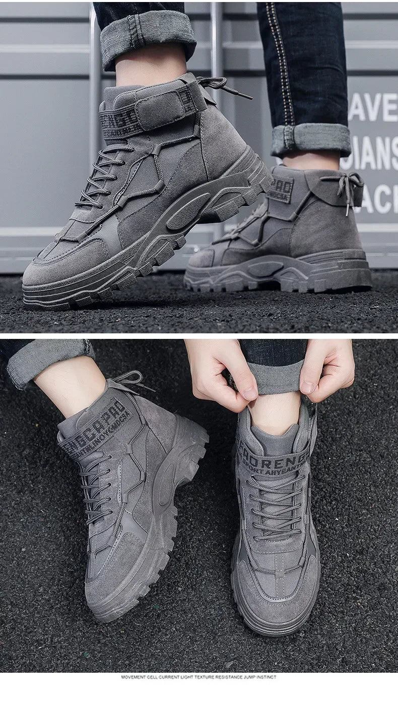 2026 Men Boots Tactical Boots Outdoor Hiking Winter Shoes Light Non-slip Men Desert Ankle Boots Botas Motocross Motorcycle Shoes