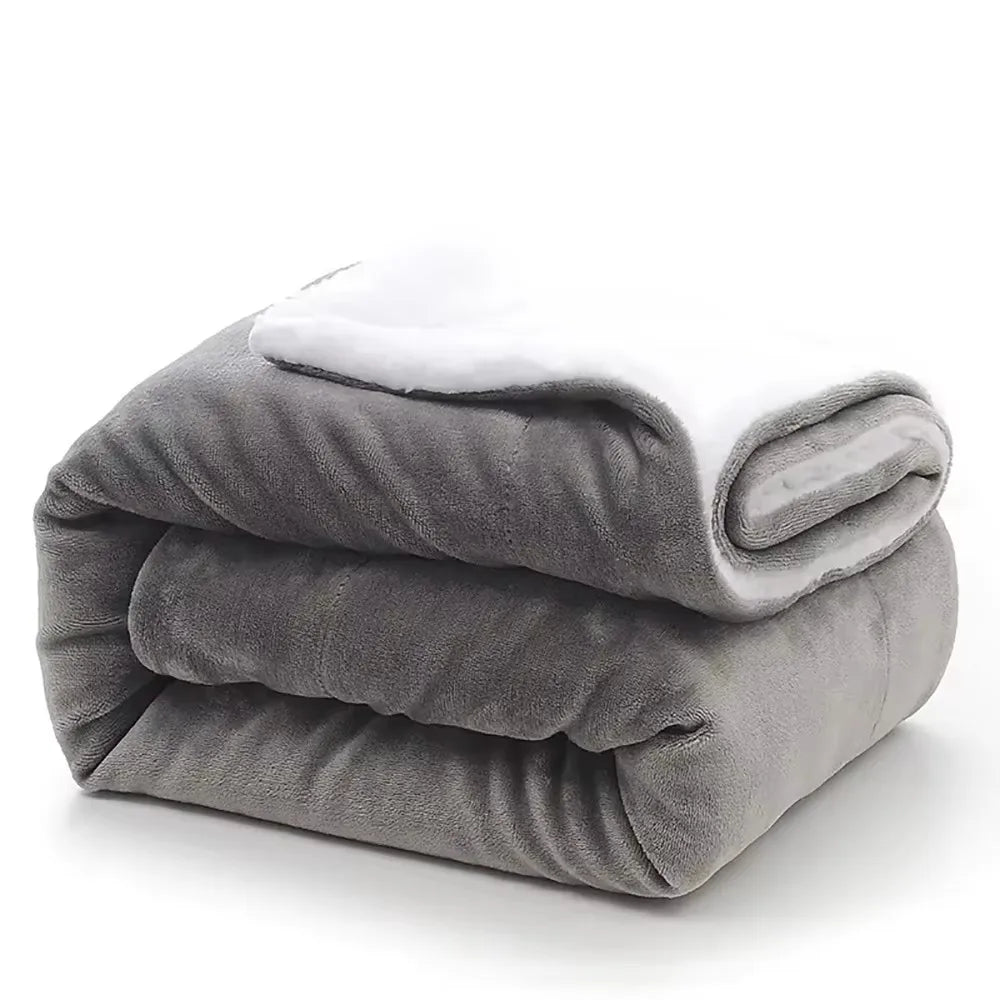 1Pc 130X160cm Sherpa Fleece Blanket Thicken Soft Warm Bed Sofa Throw Blankets Microfiber Winter Bed Blanket for Camping