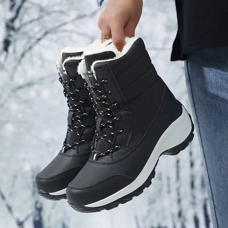Snow Boots Women Platform Boots Non-slip Women Winter Shoes Fur Warm Ankle Boots for Women Wedges Waterproof Thigh High Boots Main image