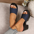 Summer Women Sandals Open-Toe Thick Platform Sandals Flip Flops Outdoor Chunky Heel Fashion Minimalist High Heels Shoes Women