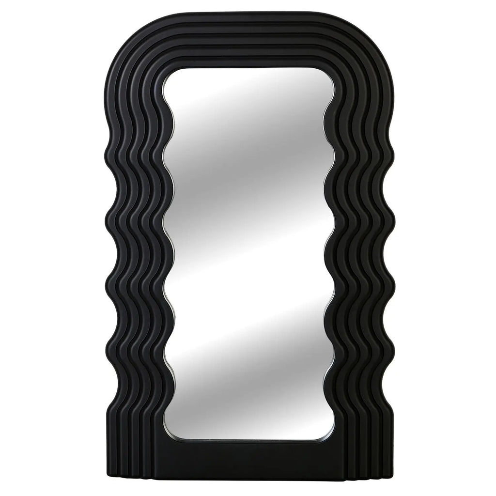 Morden Wave Mirror Medieval Irregular Wave Mirror Desktop Makeup Mirror Desktop Ornament Living Room Bedroom Decorative