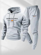 Men's Tracksuit Printing Casual Hoodies Sweatshirts Outfits Outdoors Gym Sports Jogging Clothing Autumn Winter Fitness 2 Pcs Set