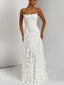Chaxiaoa Spaghetti Strap Backless Sexy Maxi Dress Women Gown Fashion Off-shoulder Sleeveless Lace-up Evening Club Party Dress