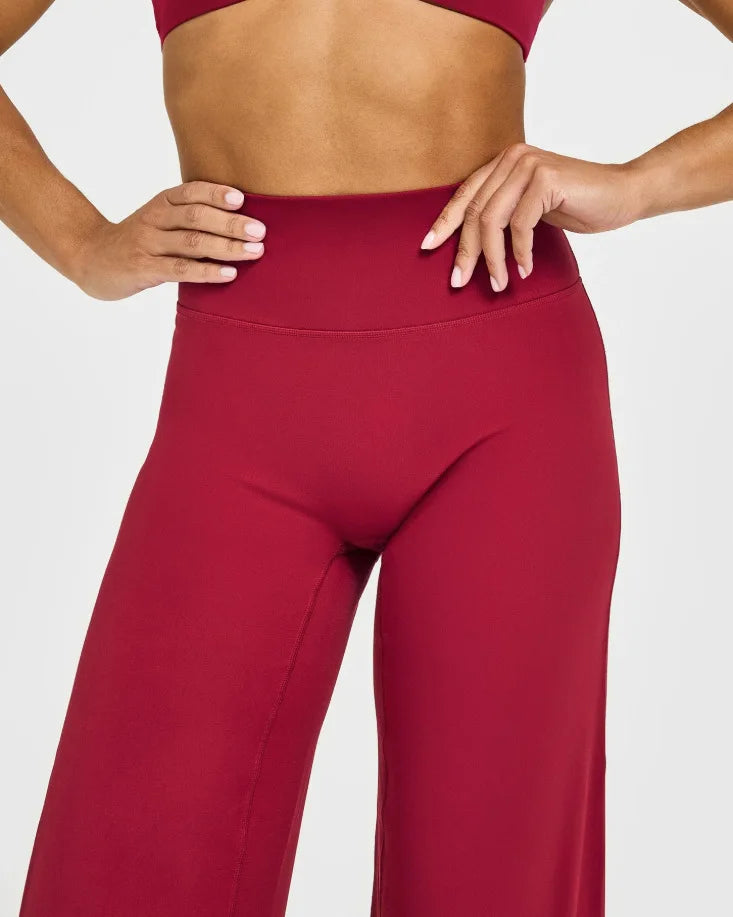 NCLAGEN Straight-Leg Pants Ultra Soft Butter Fabric Women's Mid-Waist Yoga Pants GYM Naked Feel Pilates Running Sport Trousers