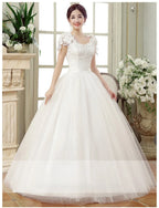 New Plus Size Wedding Dress Slimming Floor-length Back Strap Lace Flower Wedding Dresses for Women White Dress Vestidos De Novia