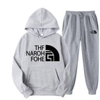 Men's and women's fashionable sports casual hooded sweatshirts and sweatpants, fashionable and simple printed sportswear