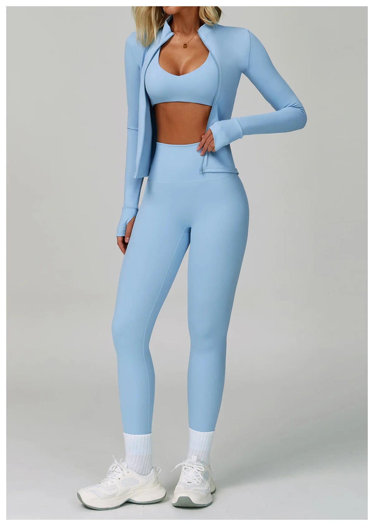 2/3-Piece Activewear Set – Sports Bra & High Waist Leggings