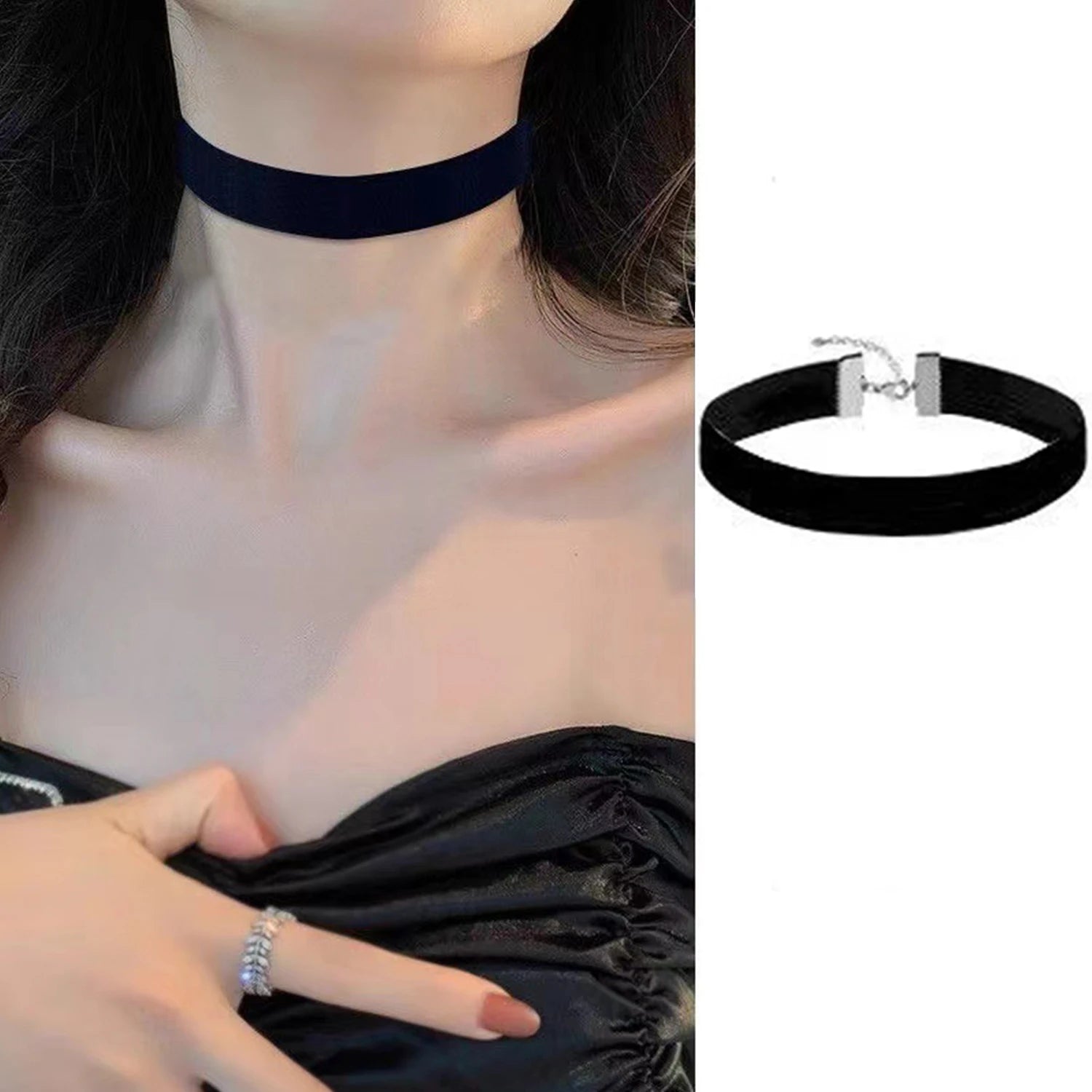 Fashion Sexy Punk Gothic Black Velvet Choker Necklaces Simple Vintage Clavicle Neck Chain Women Girls Party Jewelry Accessories Main image