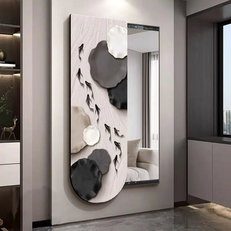 Bathroom Rectangle Mirror Organizer Creative Black Wall Mirror Bedroom Ornament Decorazioni Casa Home Furniture Accessories Secondary image