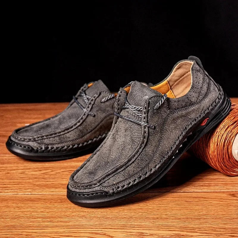 Shoes for Men 2026 Handmade Leather Casual Sneakers Comfort Design Man Shoe Business Leather Fashion Plus Size Shoes for Men