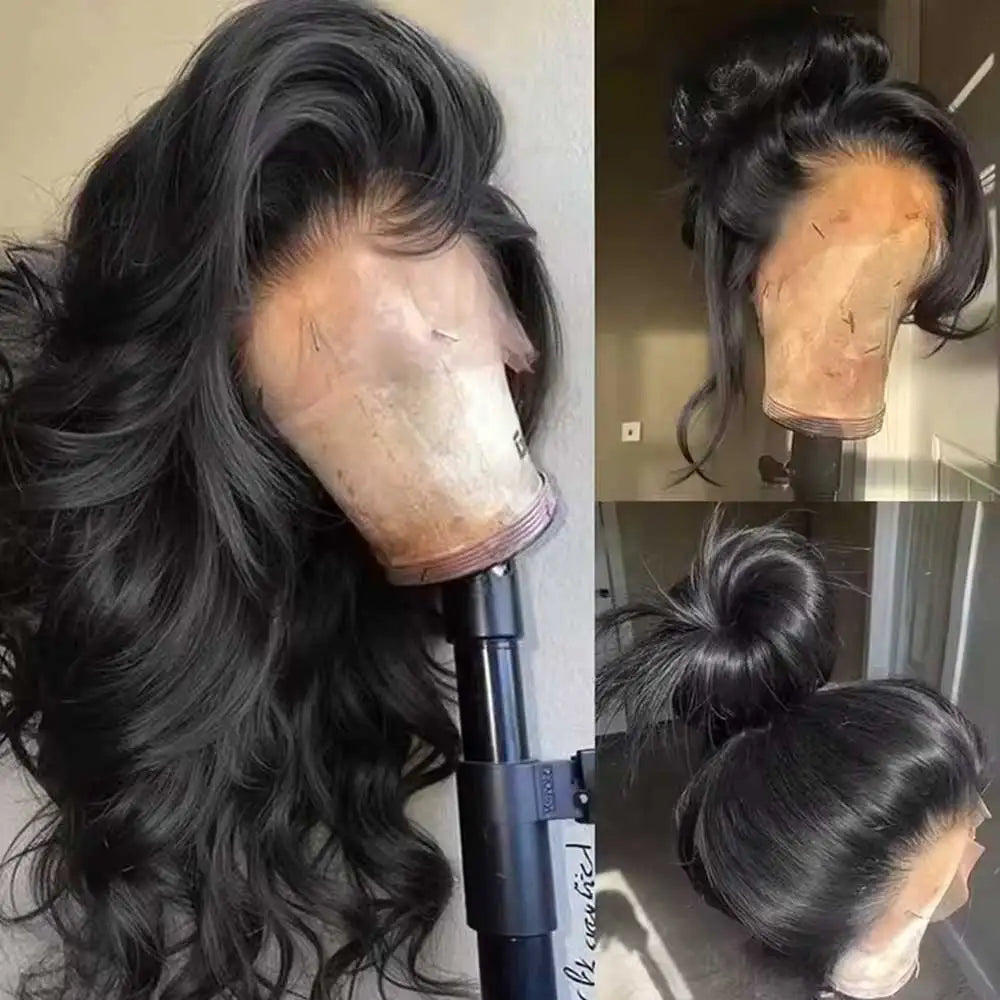 13x6 Lace Front Wigs Human Hair 250 Density Hd Body Wave Lace Frontal Human Hair Wigs For Women Glueless Pre Plucked Black Wig Main image