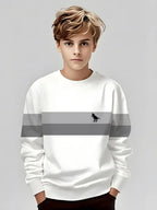 Autumn Classic Boyst-Shirt Outdoor Round Neck Long Sleeves Top Stripe 3D Print Street Loose T-Shirt Comfort Children's Clothing