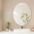 2D Acrylic Oval Self-Adhesive Mirror Irregular Punch-Free for Bathroom Toilet Wash Basin Living Room Bedroom Soft Wall Mirror