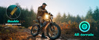 TST R002 1500W e-bike, 20" fat tires, 60-100mile range, 28MPH, 48V 15Ah battery, for all terrains.
