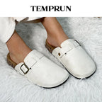 Women's Casual Closed Toe Flip-flops Summer Outdoor Slippers Couple's Flannel Sandals Comfortable Non-slip Wear-resistant Slides