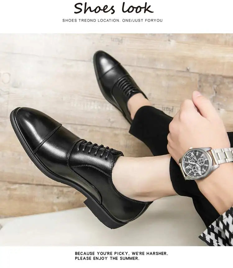 Men's Red Sole Oxford Shoes Business Office  Breathable Lace-up Shoes for Men  Chaussure Homme
