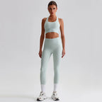 Women's Gym Workout Yoga Outfit Sets Naked feel fabric Beautiful Back Bra outdoor Running Fitness Butt-lifting Yoga Pants Suit