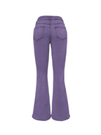 Men Jeans Boot Cut Solid Jean Wide Leg Denim Pant Distressed Washed Full Ankle Length Pockets Zipper Fly High Waist Basics