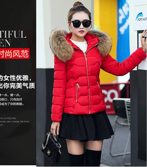2026 Faux Fur Parkas Women Down Jacket clothes Womens Parkas Thicken Outerwear hooded Winter Coat Female Jacket Cotton padded