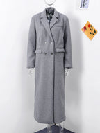 Solid Warm Elegant Women Coat Turn-down Collar Long Sleeve Jacket Casual Winter Autumn Long Outerwears Lady Fashion Loose Coats