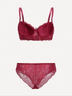 Viomisha Sexy Lingerie Set Lady Push Up Bras Set Transparent Floral Underwire Intimate Pretty Lace Underwear Panty Set