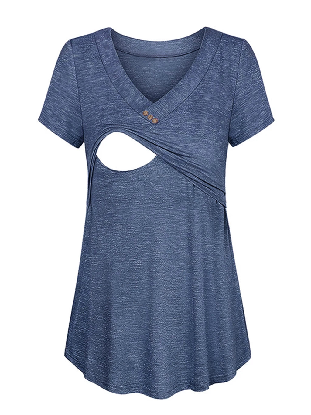 Casual Womens Maternity T-Shirt Top Summer Soild Color Short Sleeve  Tee Shirt Crew Neck Basic Nursing Tops Comfort Tee