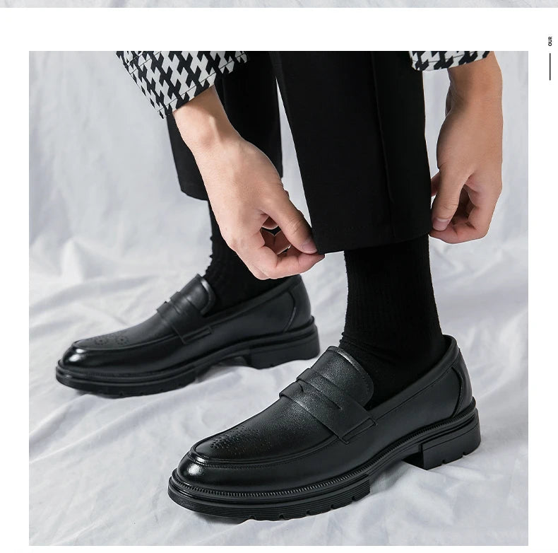 High Quality Dress Shoes Man Comfortable Business Social Leather Shoes For Man Casual Men's Italian Formal Shoes Man Loafers
