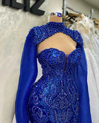 Elegant Beading Prom Dresses with Wraps Customized Sexy Sweetheart Appliques Lace Party Evening Gowns Runway Fashion Prom Wear