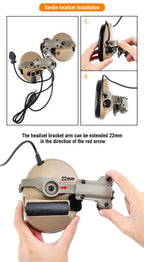 WADSN Tactical Fast Rotation Helmet Rail Mount Adapter Headset Bracket For Comtact Sordin Headphone Fit Wendy ARC Rail Base