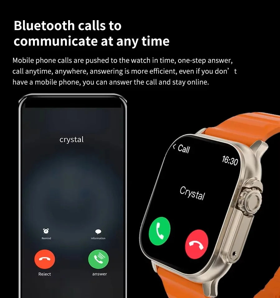 New Smartwatch Men 49mm Series 8 2.3"AMOLED Screen NFC Compass Waterproof For Apple Watch IWO Ultra 8 Smart Watches 2026 Android