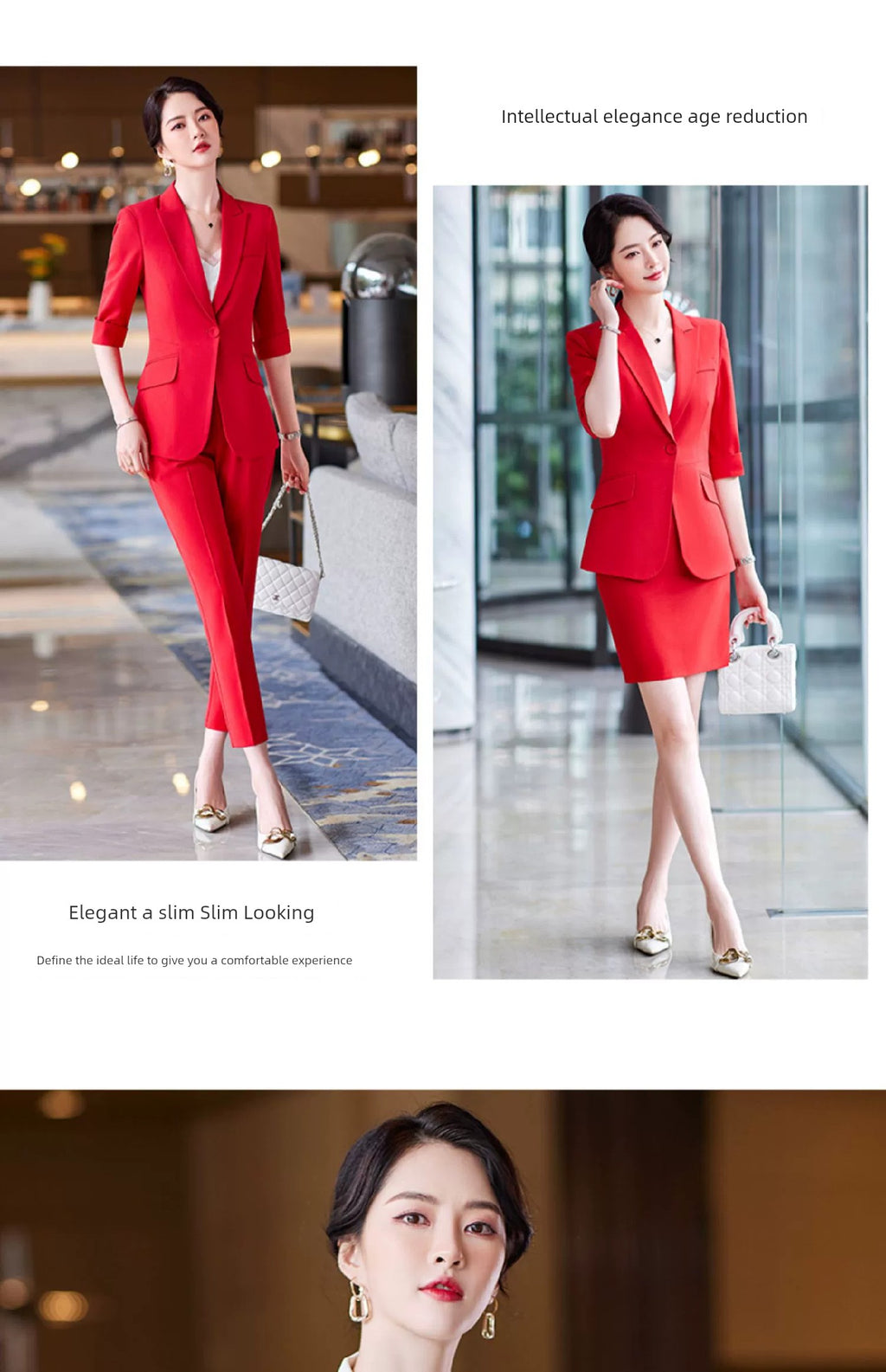 Red Summer New Elegant Hotel Manager Small Suit
