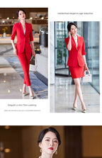Red Summer New Elegant Hotel Manager Small Suit