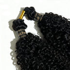 Kinky Curly Feather Crochet Braid Human Hair Extensions Knotless Pre-Separated Crochet Hair Extensions Human Hair Natural Color