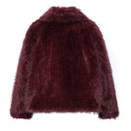 HXAO Winter Faux Fur Coat 2024 Woman New in coats Autumn Fur Plush Fluffy Jacket Warm Red Gray Black White Fur Coat Outerwears