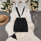 Japanese Kimono V-neck Printed Flower Bow Waist Shaping Cardigan Dress Women Clothing Loose Long Sleeve Vintage Sexy Lace-up New