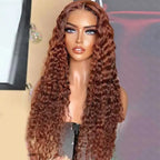 Rose Pink Small Curls Lace Front Wig 13x4 HD Deep Wave Frontal Wig for Women Synthetic Lace Frontal Wig Pre Plucked Daily