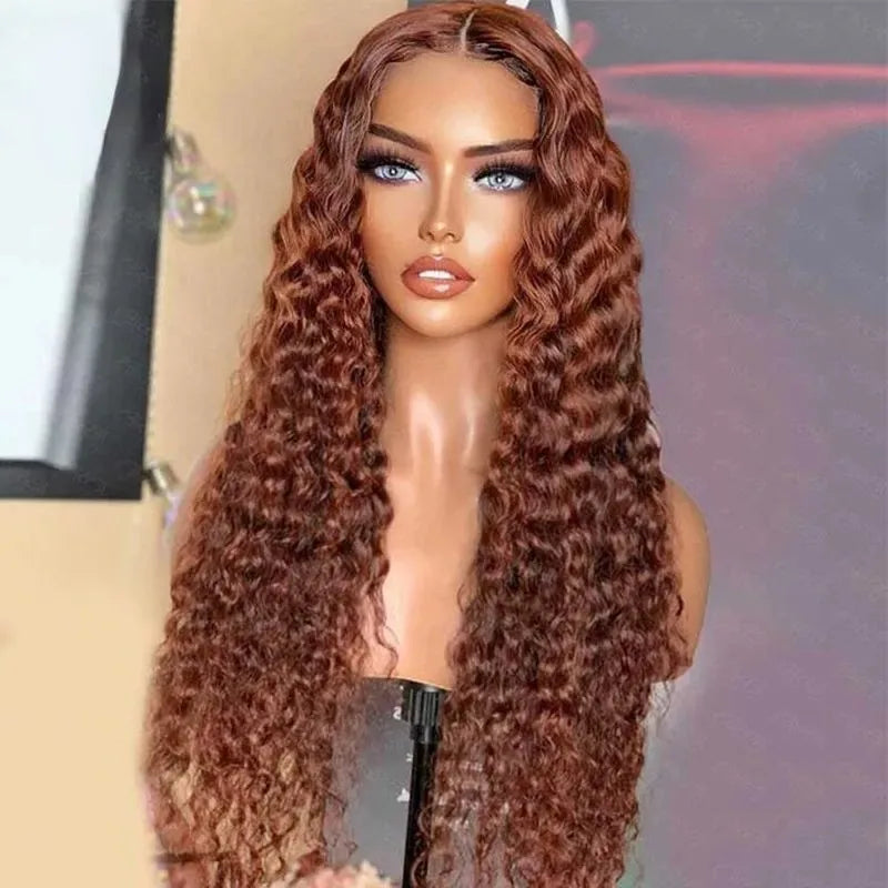 Rose Pink Small Curls Lace Front Wig 13x4 HD Deep Wave Frontal Wig for Women Synthetic Lace Frontal Wig Pre Plucked Daily