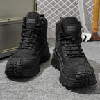 Men's Thick-Soled High-Top Boots, Non-Slip and Wear-Resistant, Suitable for Outdoor Hiking and Everyday Casual Wear
