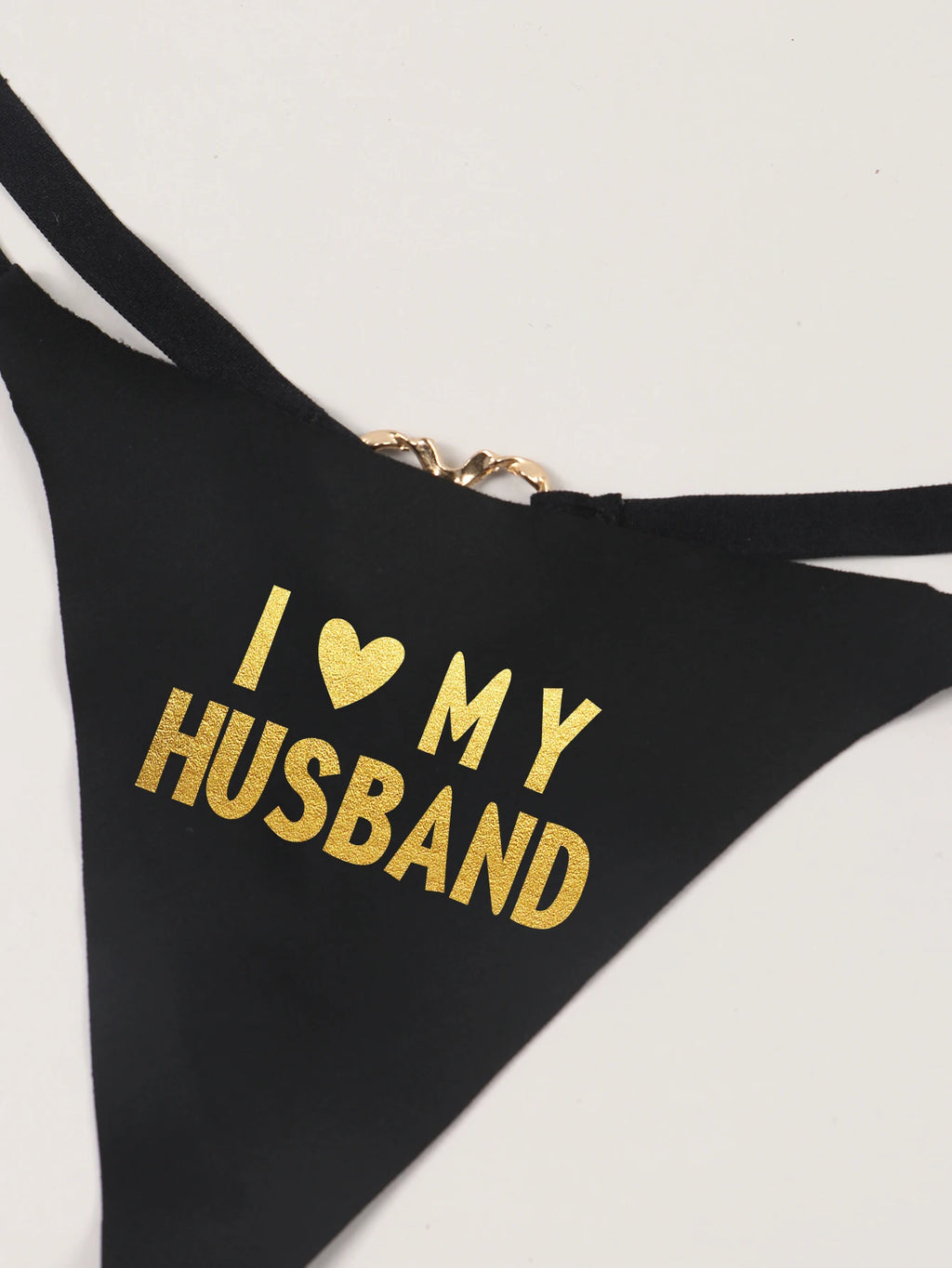 Cheeky Letter Printed G-String Underwear I Love My Husband Print Playful Seamless T-Back Bikini Thong Panties