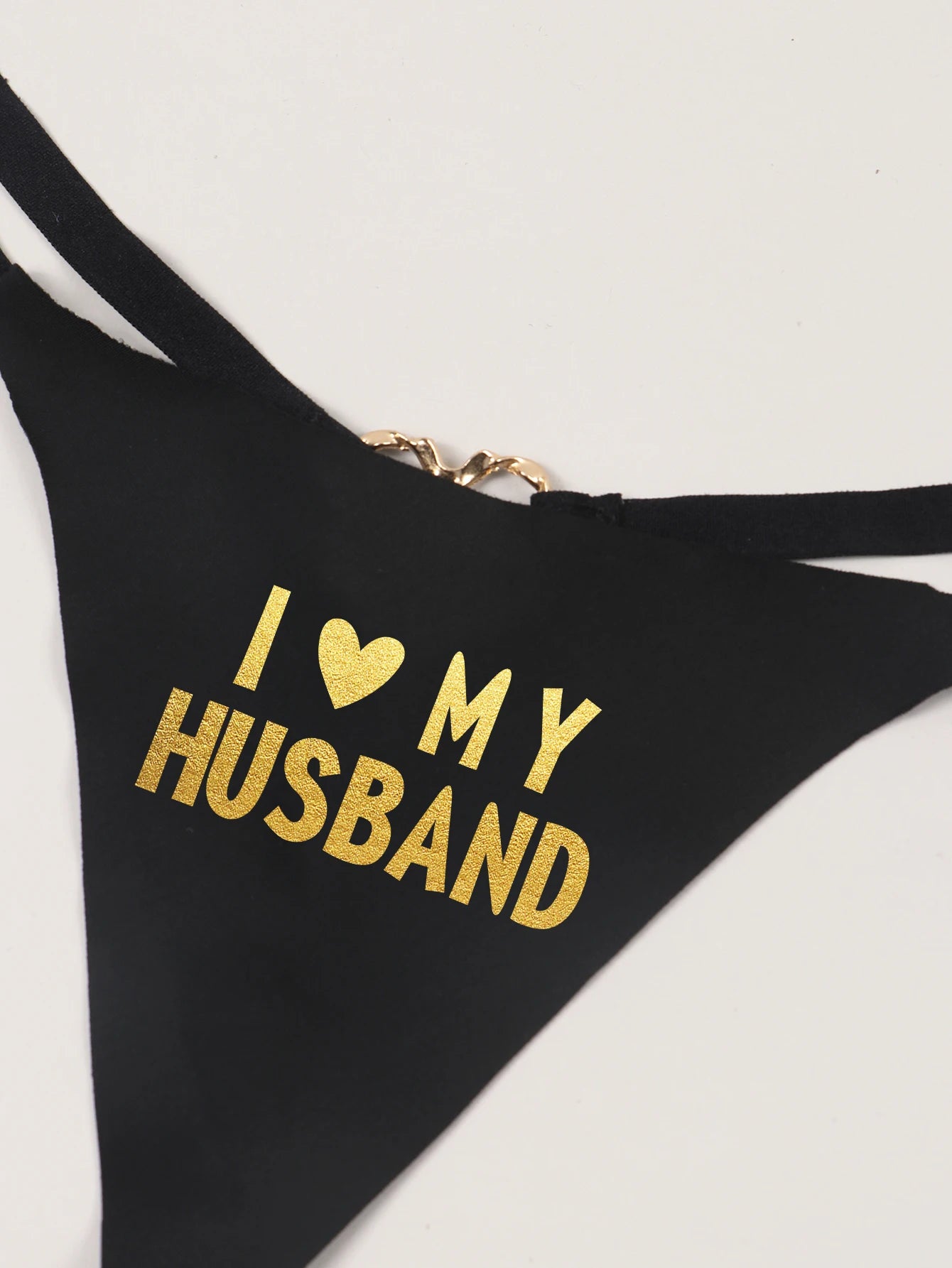 Cheeky Letter Printed G-String Underwear I Love My Husband Print Playful Seamless T-Back Bikini Thong Panties