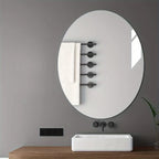 2D Acrylic Oval Self-Adhesive Mirror Irregular Punch-Free for Bathroom Toilet Wash Basin Living Room Bedroom Soft Wall Mirror