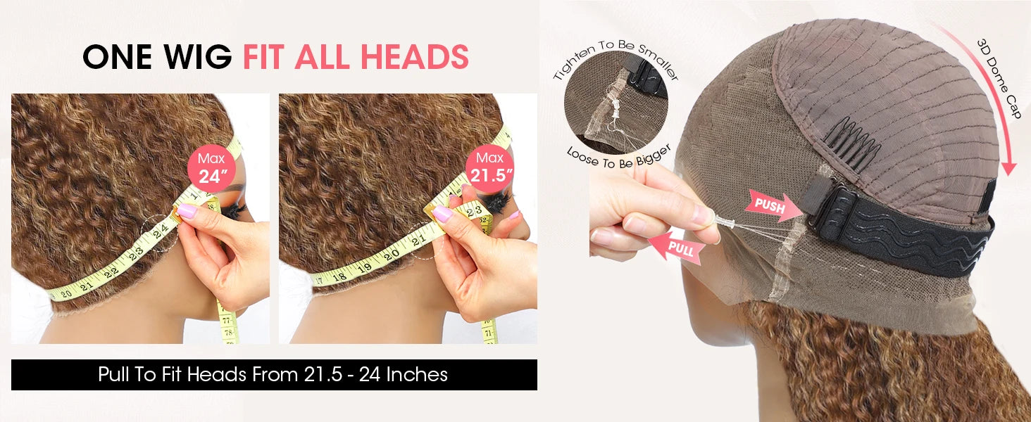 250Density Deep Wave Human Hair Wig 360 Full Lace Front with Hidden Strap 4/27 Blonde Highlights Pre Plucked Brazilian Curly Wig