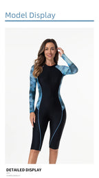 Women Swimsuit With Sleeve Female One-Piece Bathing Suit Summer Beachwear Swimming Costume Woman Full Swimwear Surfing Suit